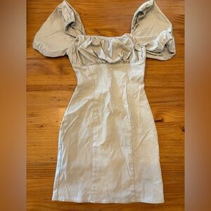 ASOS Cream Puff Sleeve Dress